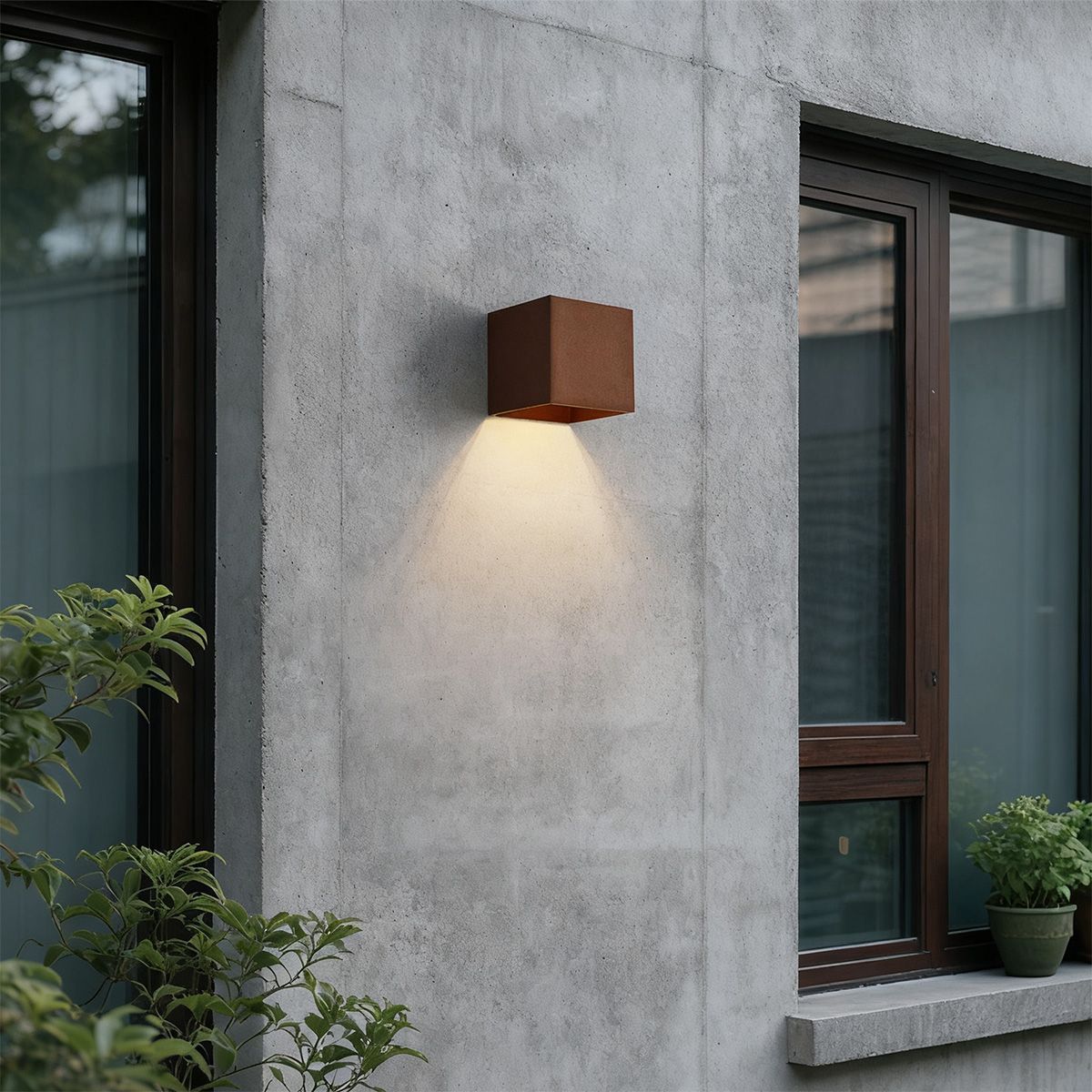 Buiten wandlamp roestbruin incl. LED IP65 met dimlicht en solar - Charlene