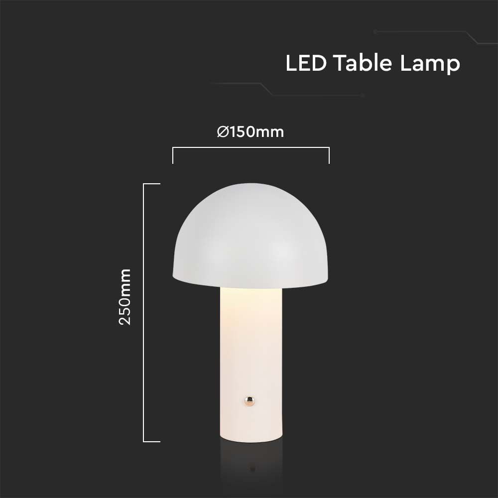 Witte oplaadbare tafellampen - IP20 - 3W - 200 lumen - 3IN1 - Modelnr: - VT-1047-W