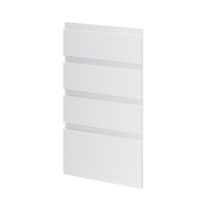 Façade de cuisine 3 tiroirs et 1 casserolier Garcinia gris clair brillant l. 40 cm x H. 72 cm GoodHome