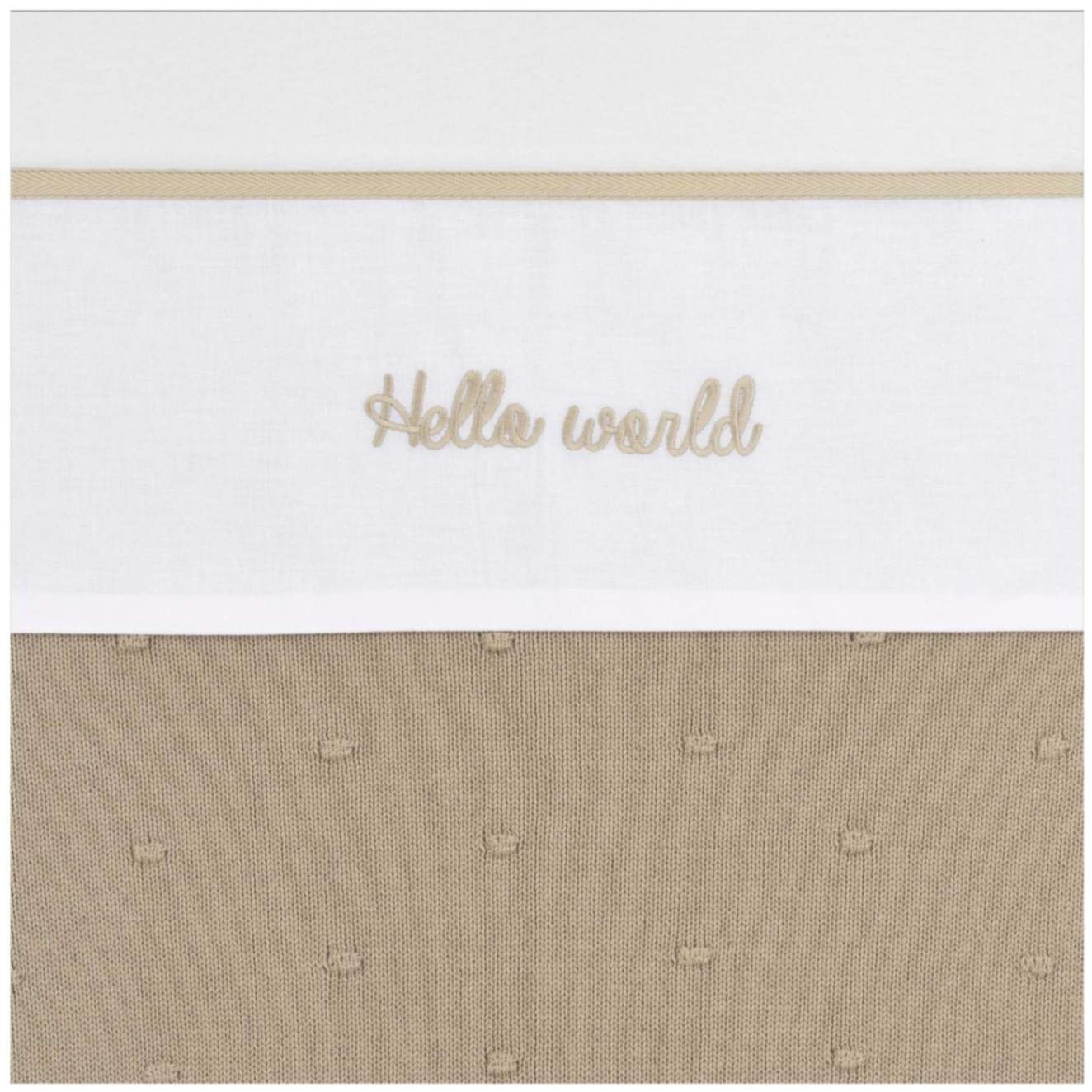 Meyco wieglaken Hello World wit