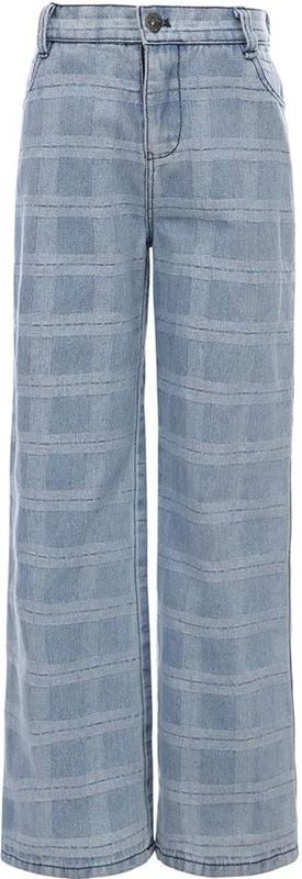 LOOXS 10sixteen Geruite Loose Fit Jeans Lichtblauw