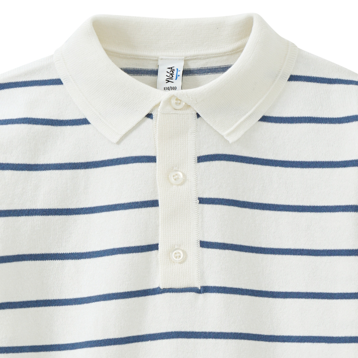 Yigga Jungen Strick-Poloshirt mit Streifen weiss / dunkelblau
