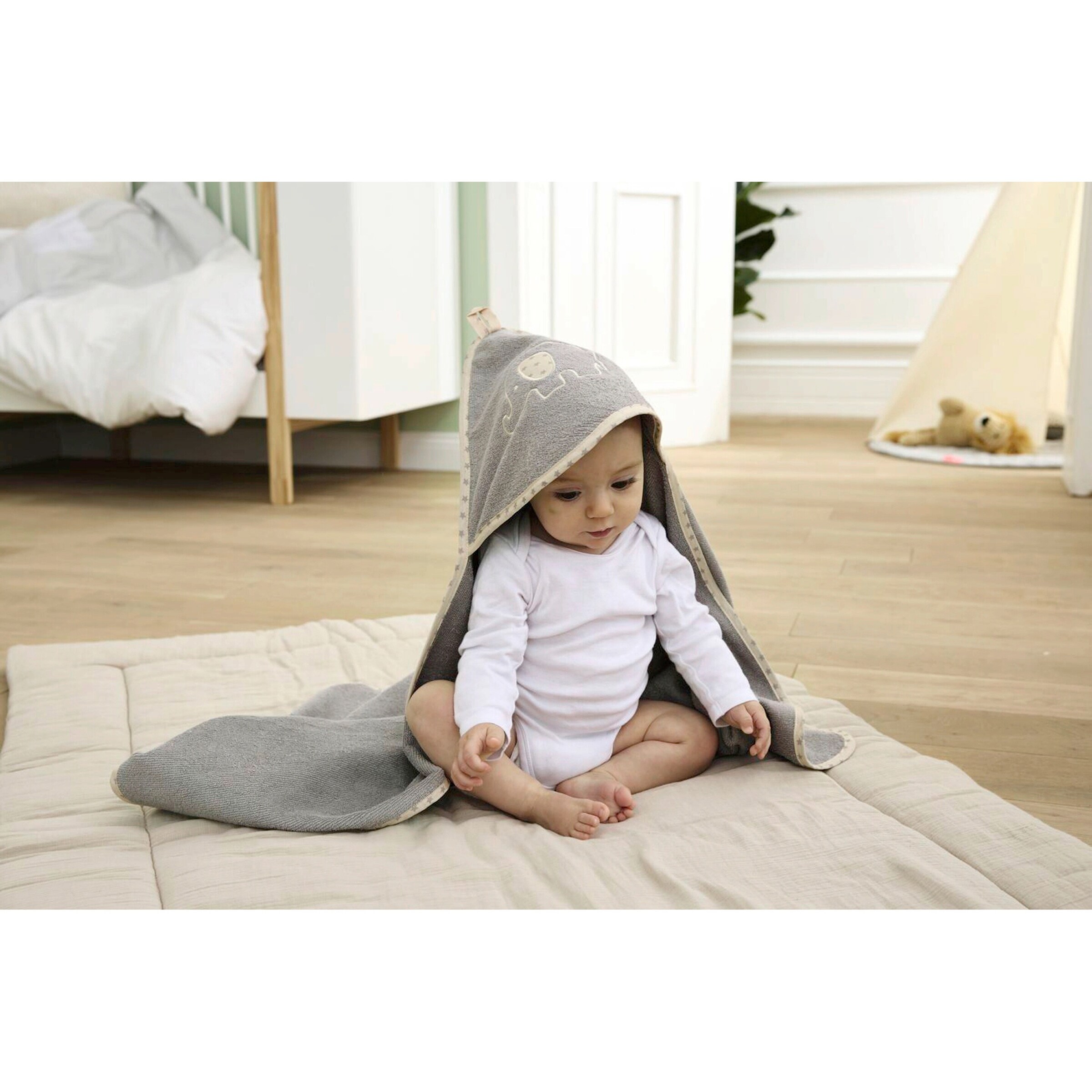 baby-walz - BASICS Kapuzenbadetuch 80x80 cm