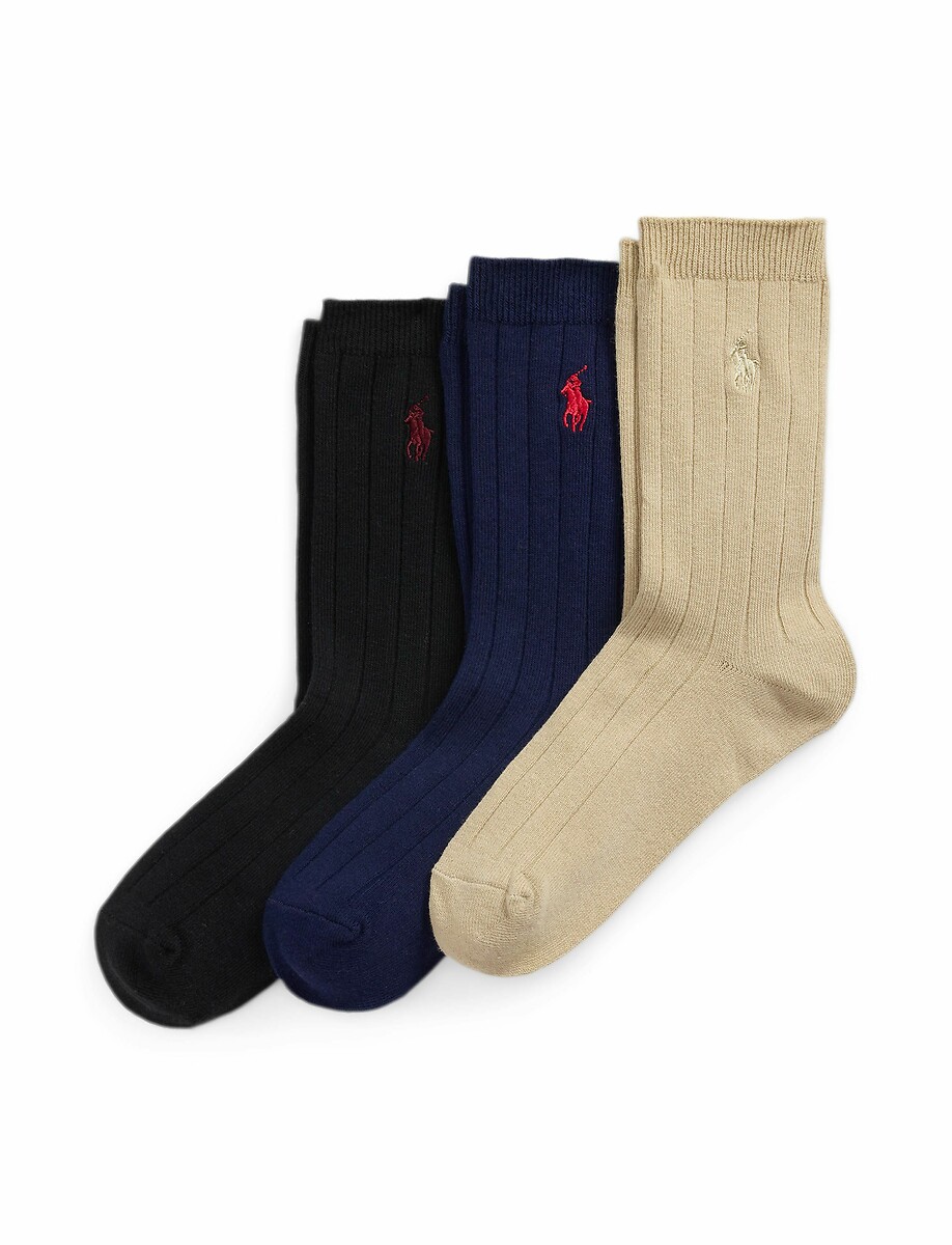 POLO RALPH LAUREN<br>Conjunto de 3 pares de meias
