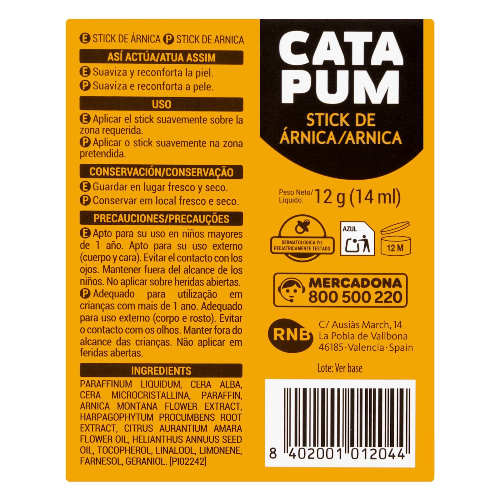 Bâtonnet d'arnica Cata Pum Deliplus