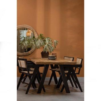 WOOOD Tablo eettafel mangohout naturel met U-poot 180x90 cm