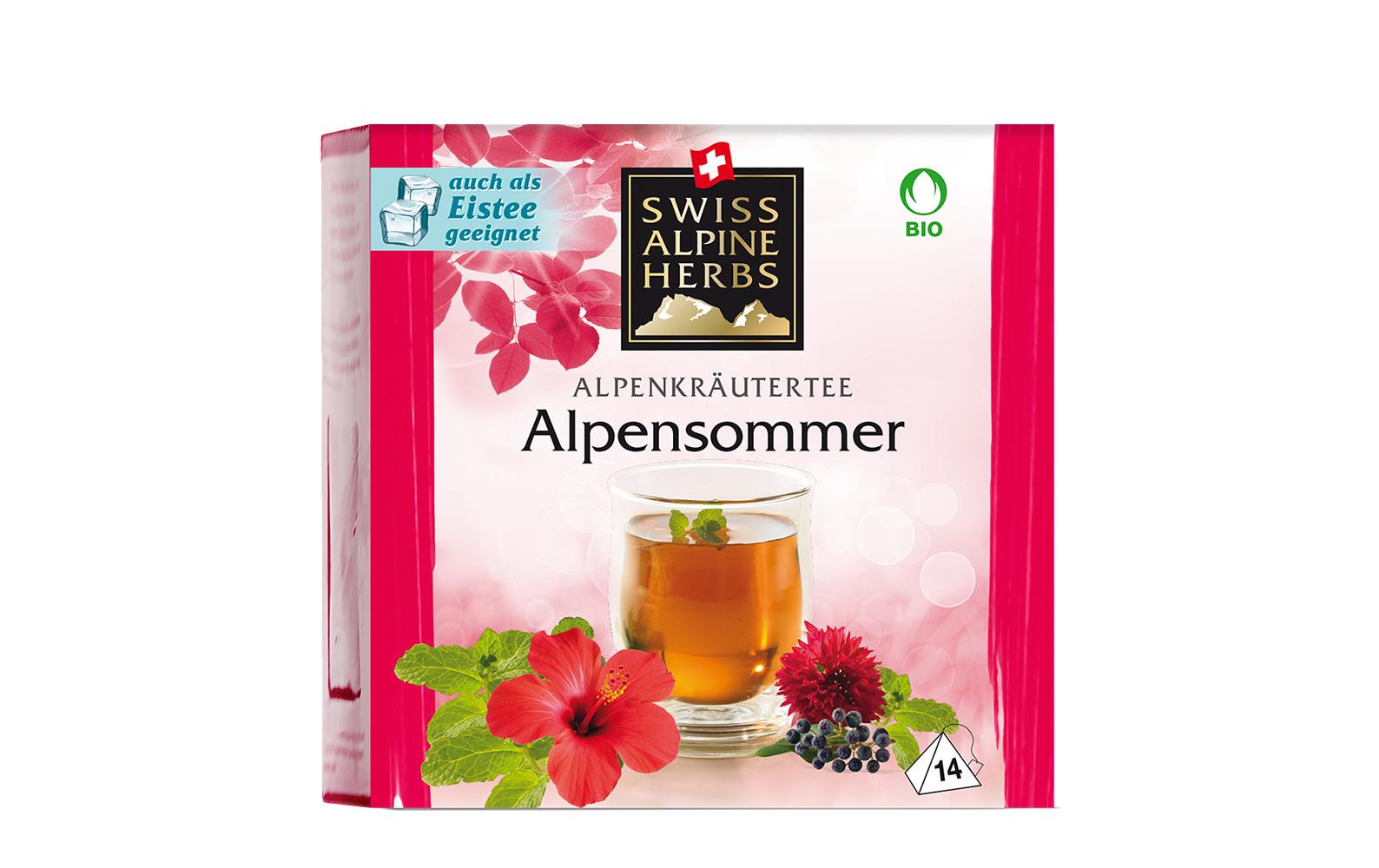 Teebeutel Bio Kräutertee Alpensommer Pack 14 x 1 gSchweizer Kräutertee