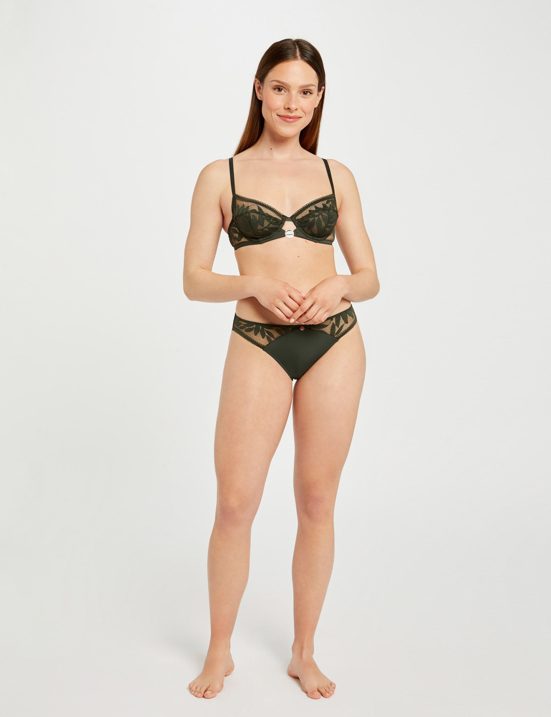 Soutien-gorge armatures vert kaki femme - vert_kaki