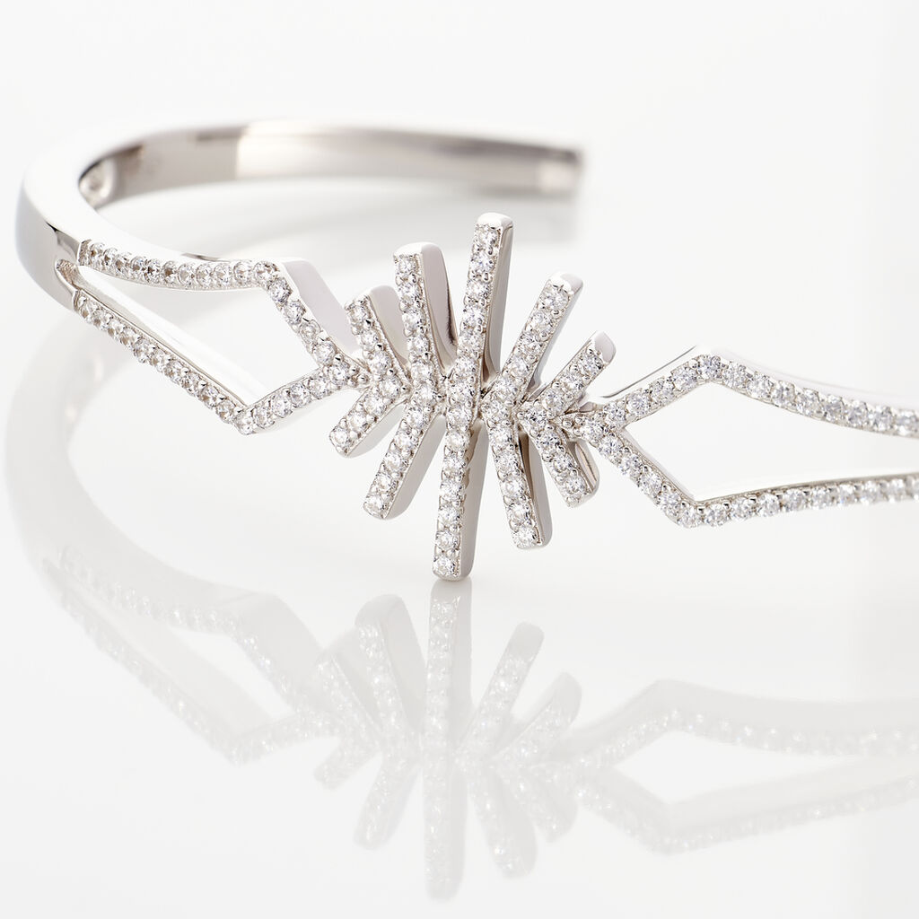Bracelet Jonc Neli Argent Blanc Oxyde De Zirconium