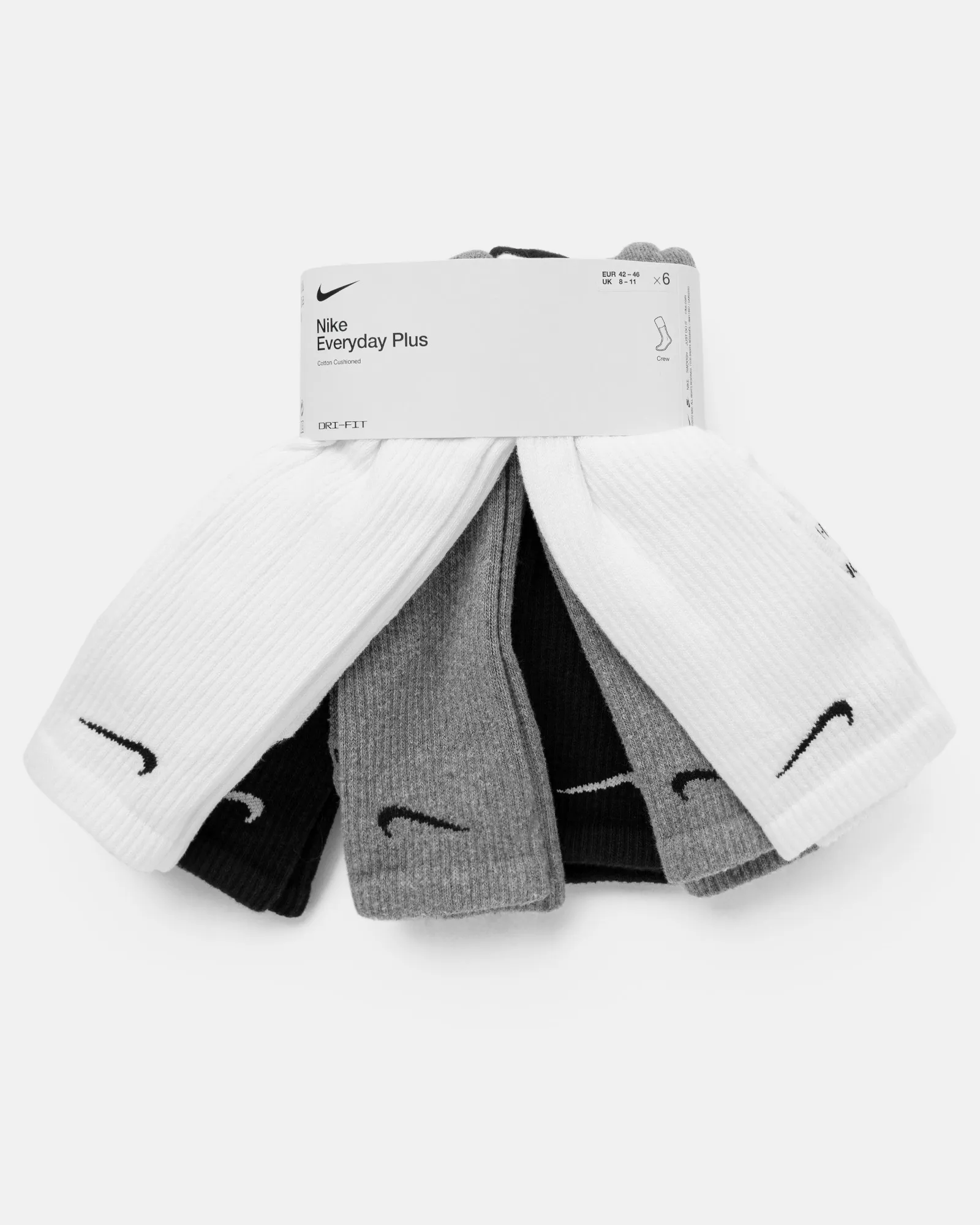 Meias Nike Everyday Plus Cushioned Training Crew (6 pares)