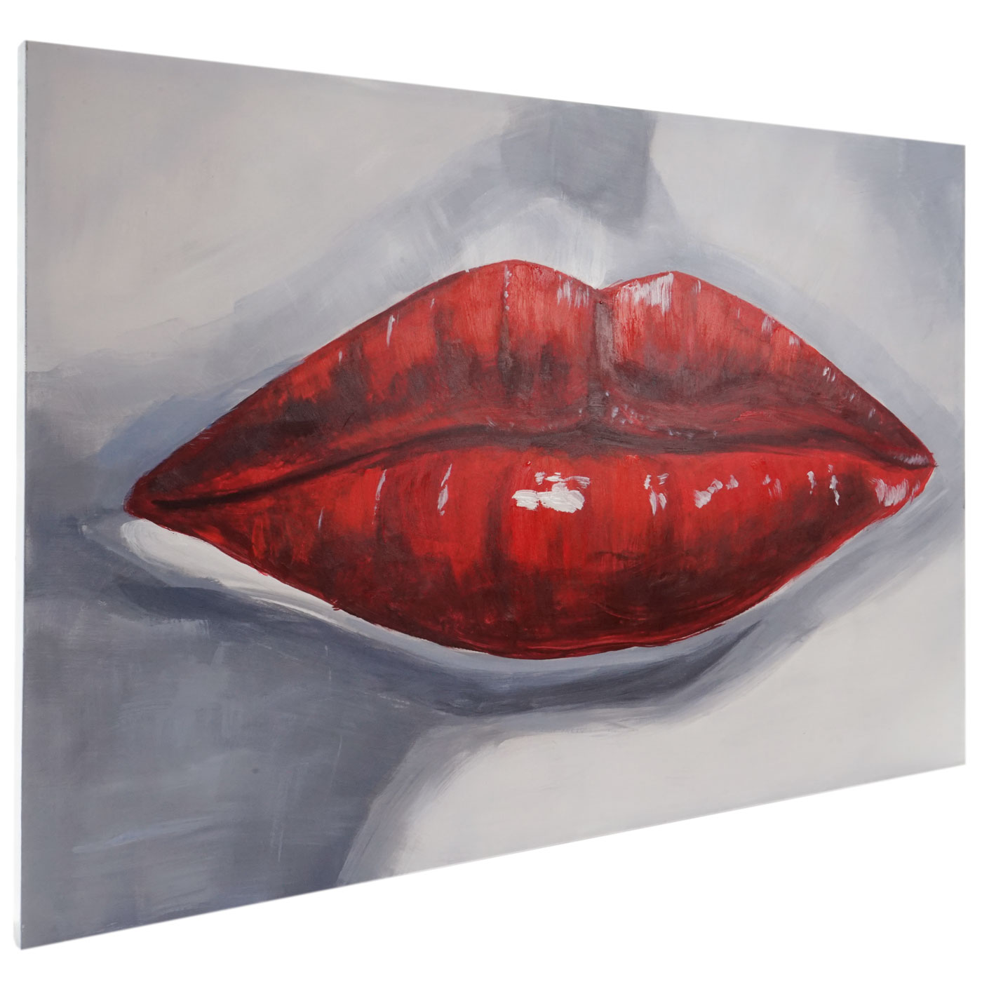 Wandbild Lippen, 100% handgemaltes Ölgemälde Gemälde XL, 120x85cm