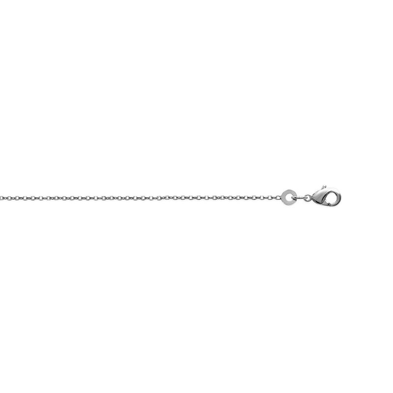 Chaine Mixte - Argent 925 - Chaîne forçat diamantée - Largeur : 1,6 mm - Longueur : 70 cm