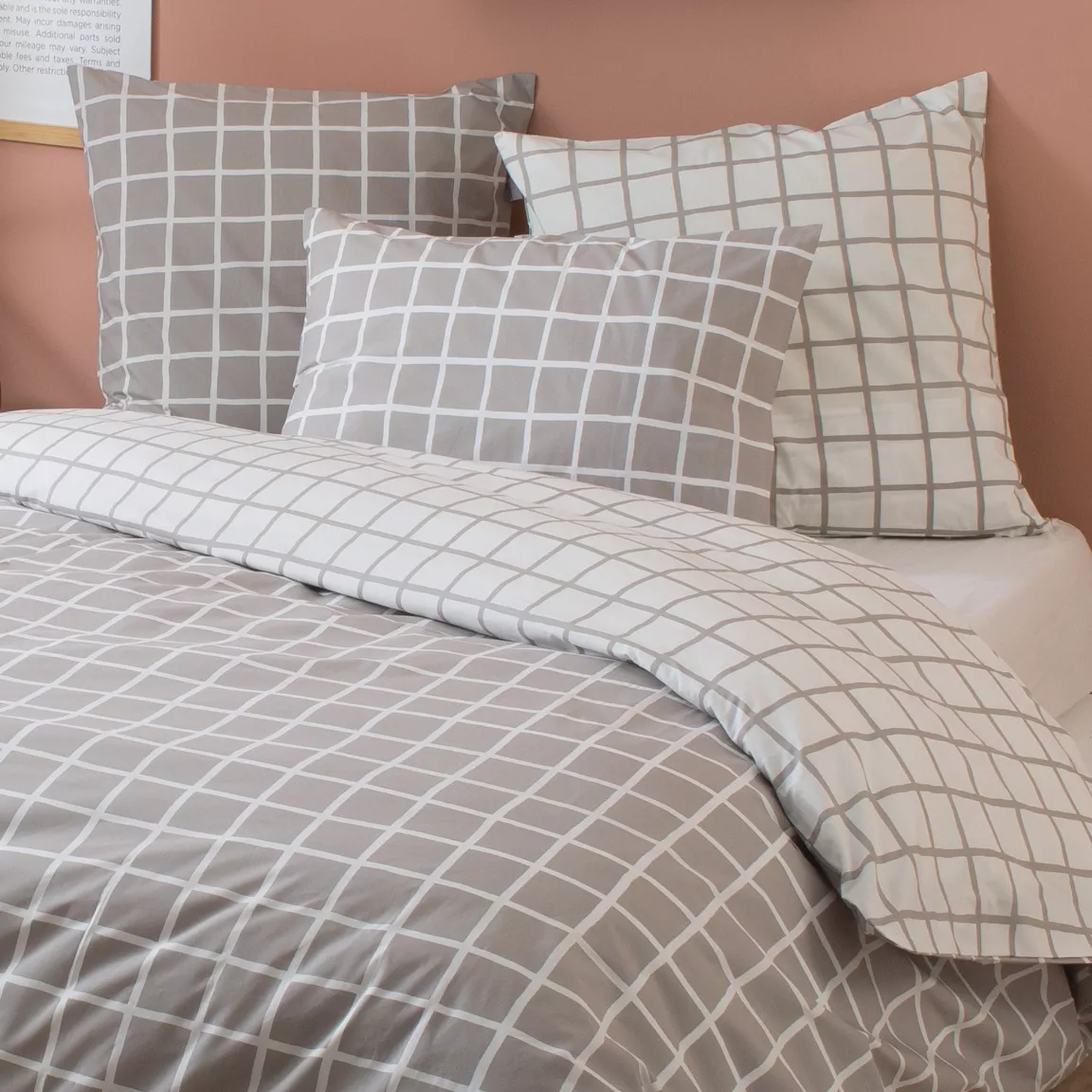 Taie d'oreiller carrée percale de coton (65 x 65 cm) Max Grise