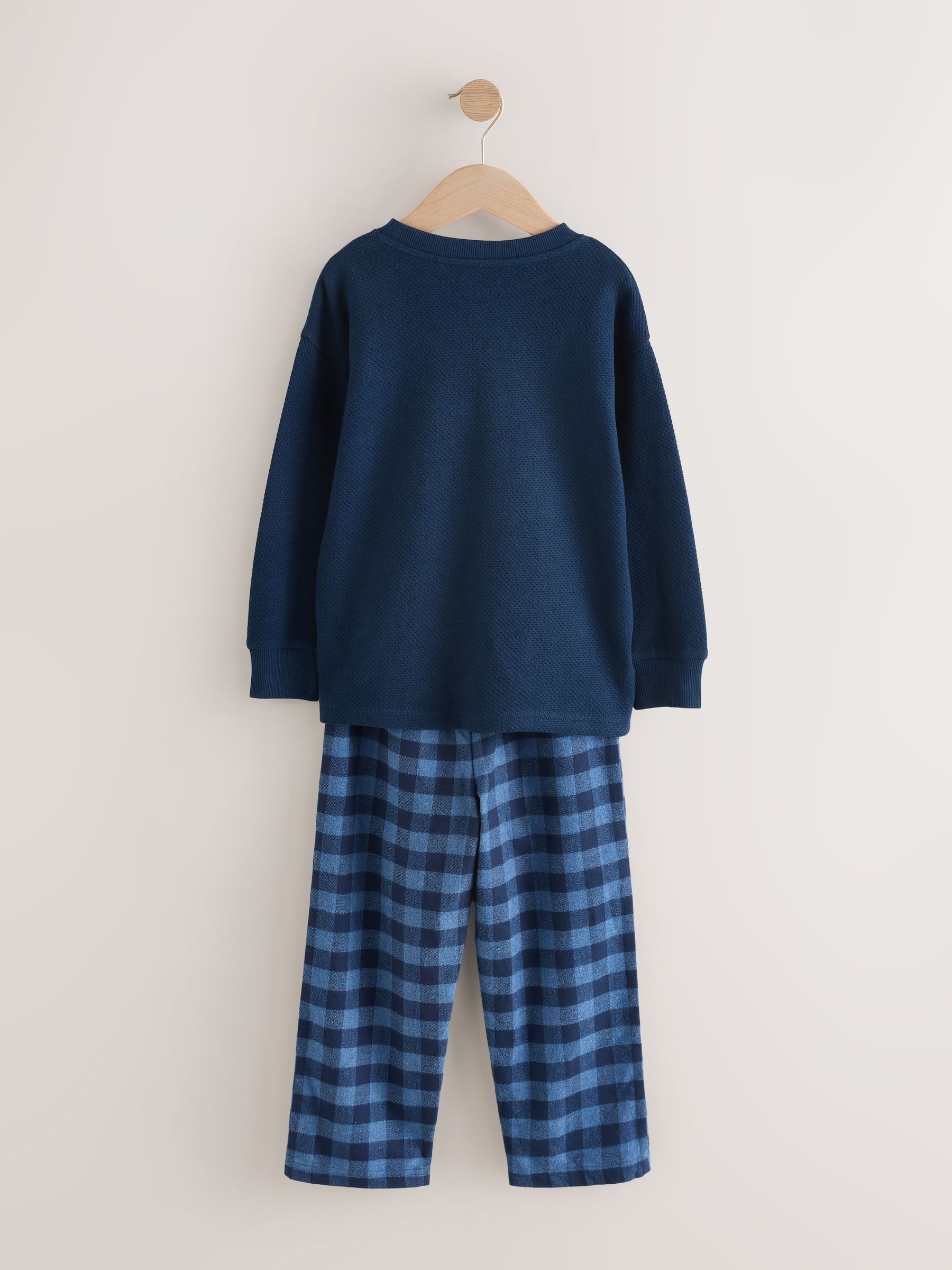 Blauw/marine - Enkele geweven pyjama (3 - 16 jr)