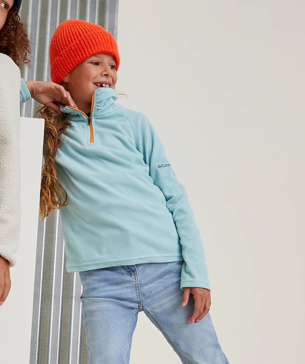 COLUMBIAPULL EN POLAIRE FILLE AVEC DEMI-ZIP GLACIAL BLEU