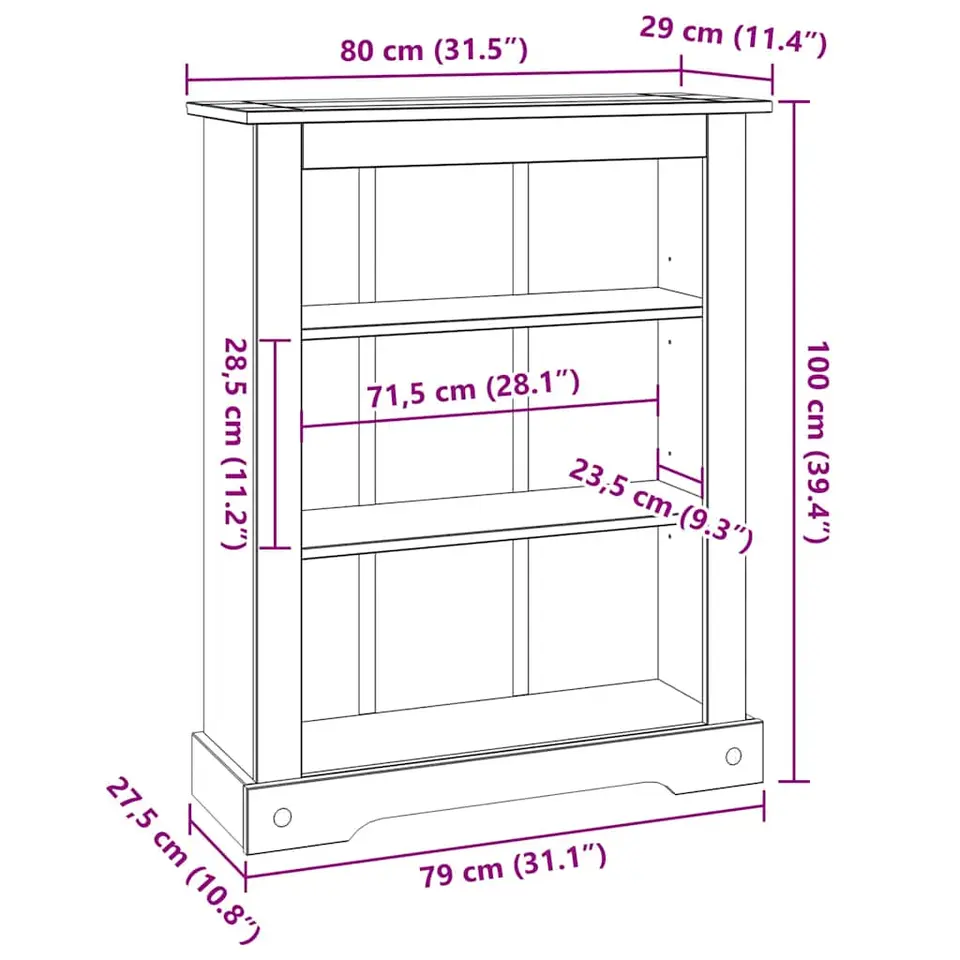 vidaXL - Boekenkast - Bruin - Grenenhout
