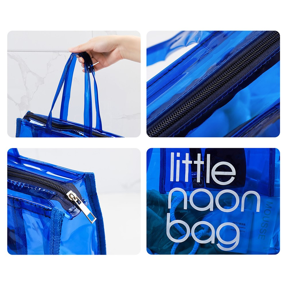 (30x30x12cm) Transparente Strandtasche Wasserabweisende Tragetasche - Pink
