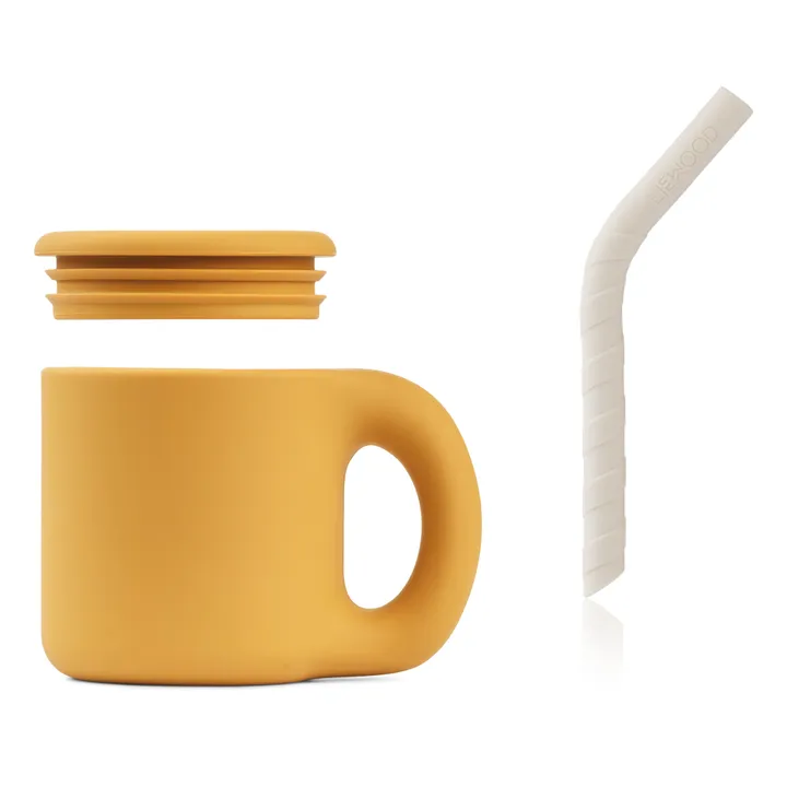 Liewood Tasse paille Jenna en silicone | Jaune moutarde