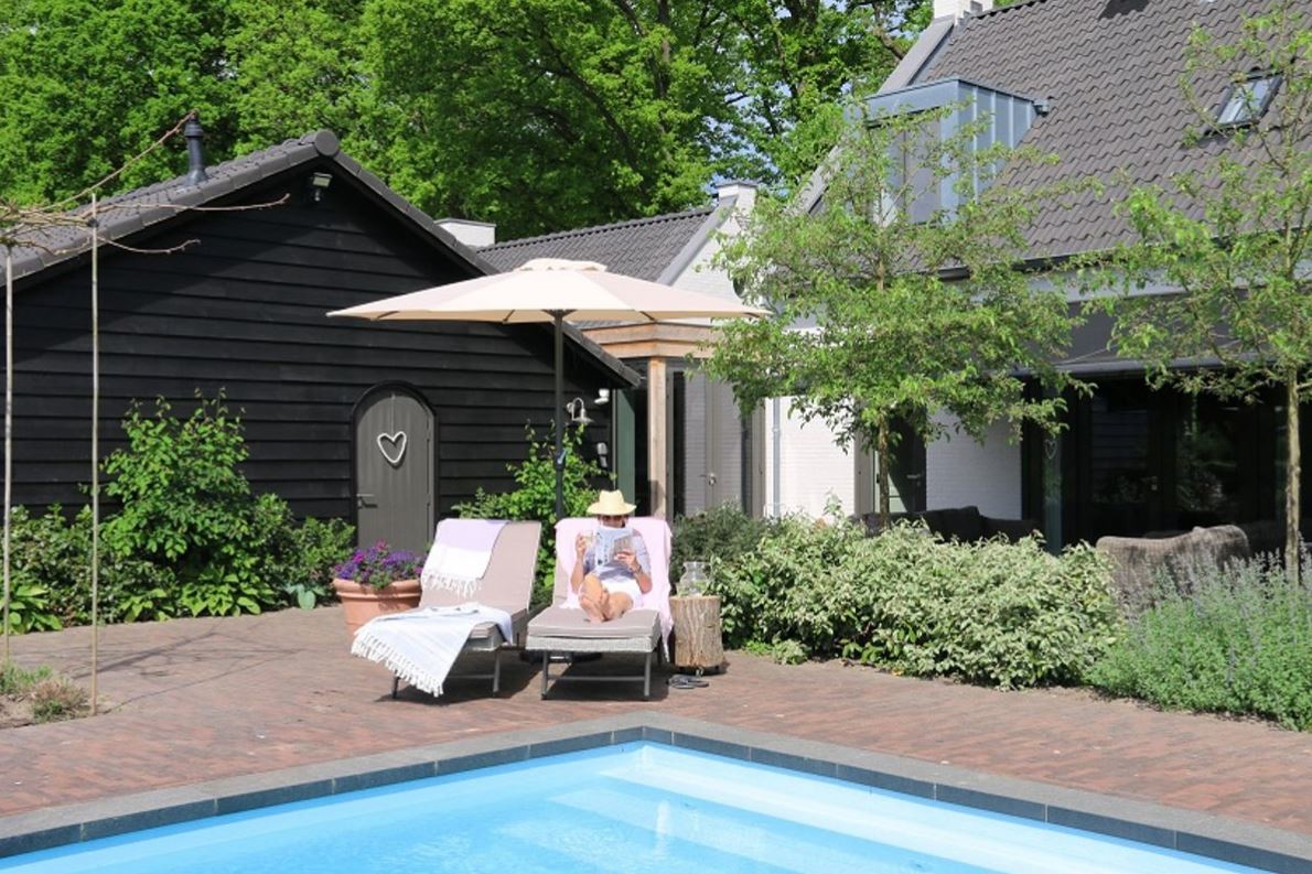 PimXL 300 cm luxe 8-ribs parasol - Ecru