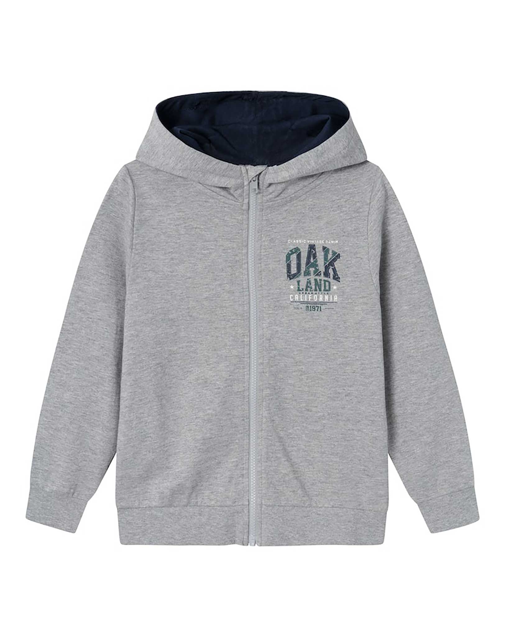 Kapuzen-Sweatjacke NKMBATOOL OAKLAND in grey melange