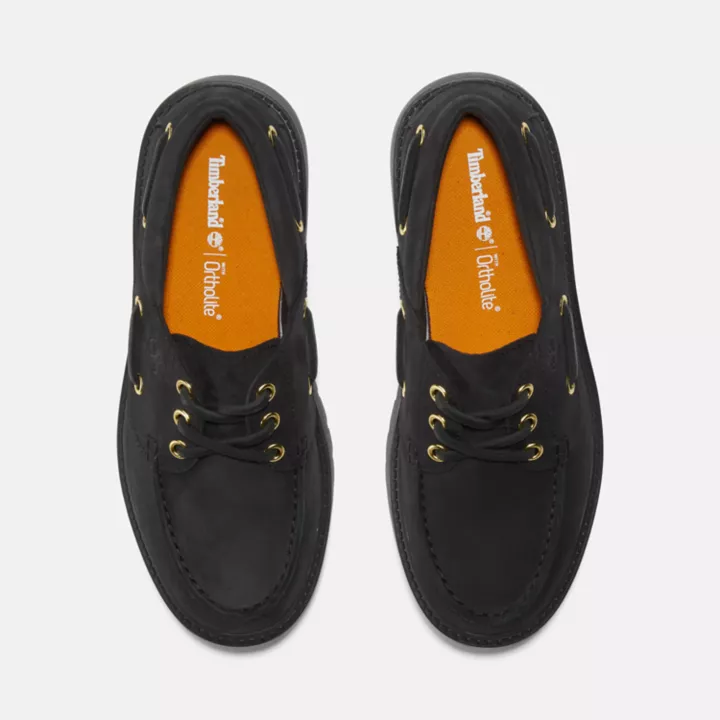 Chaussure bateau Stone Street pour femme en noir