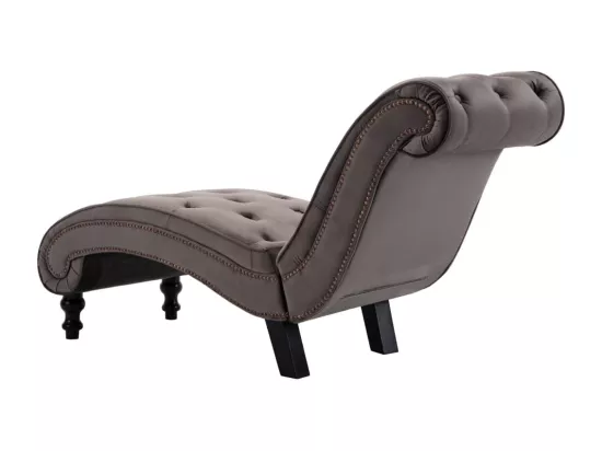 Prolenta Premium - Chaise longue Velours Gris