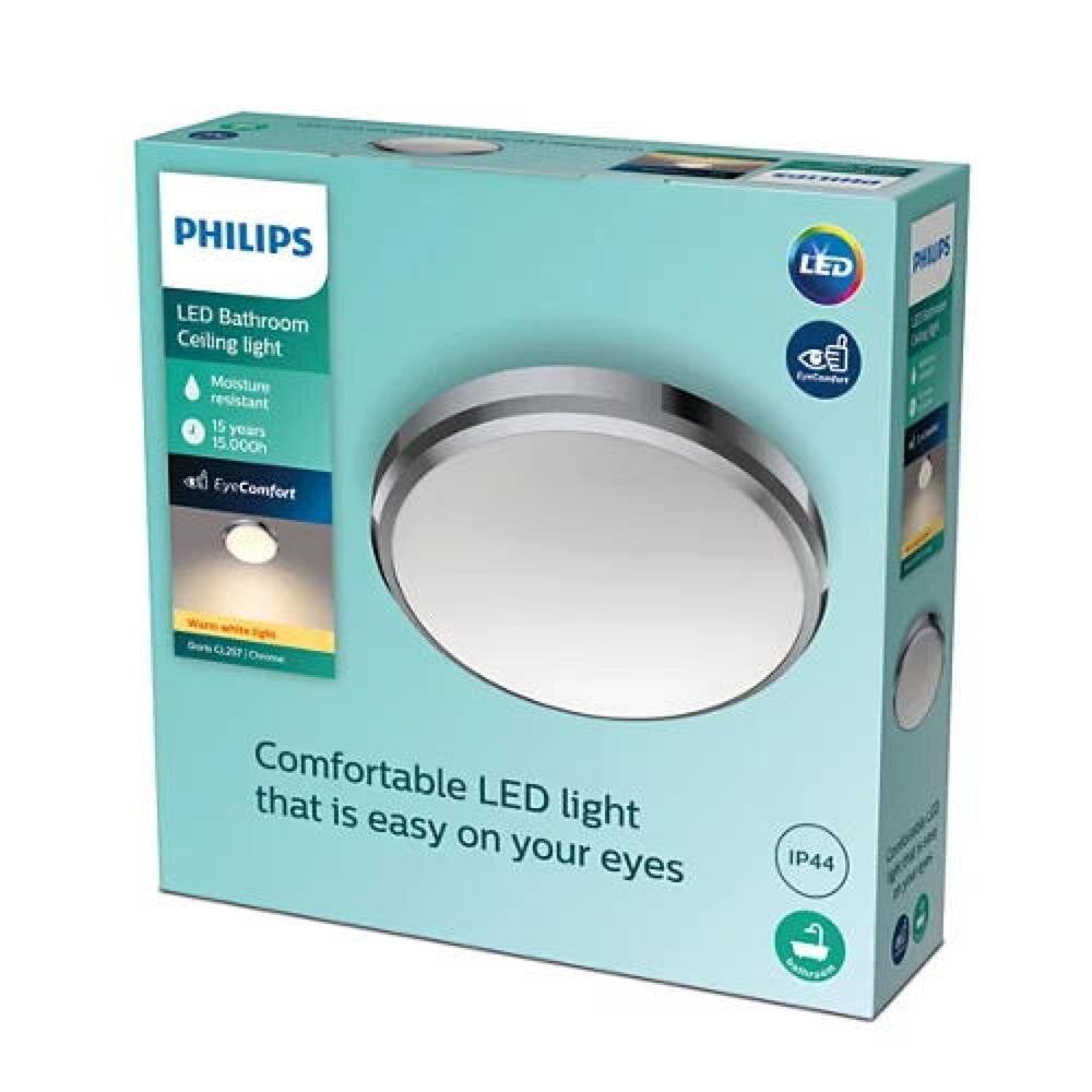 Philips LED plafondlamp Doris in chroom 6W 600lm IP44