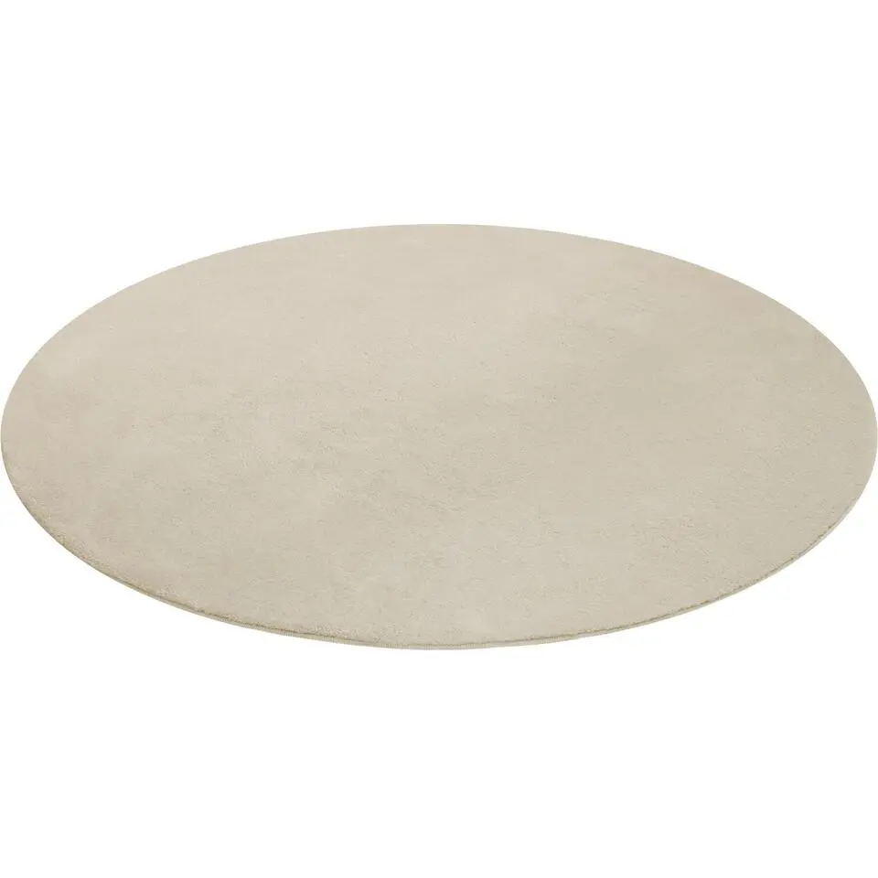 tectake® Kortpolig vloerkleed Soft Zone Ø 120 cm - Beige