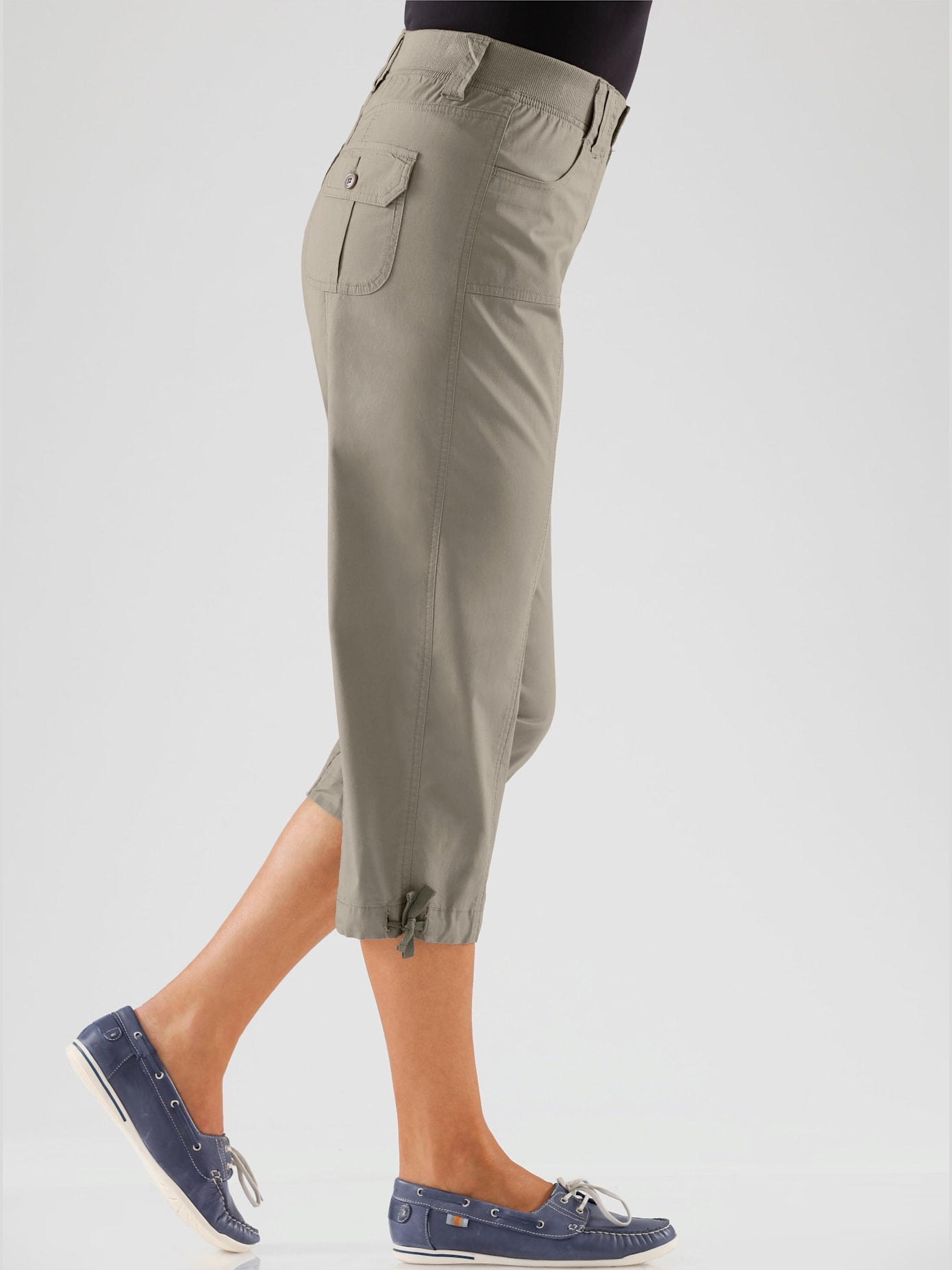 Corsaire sportif ceinture élastique cotelée