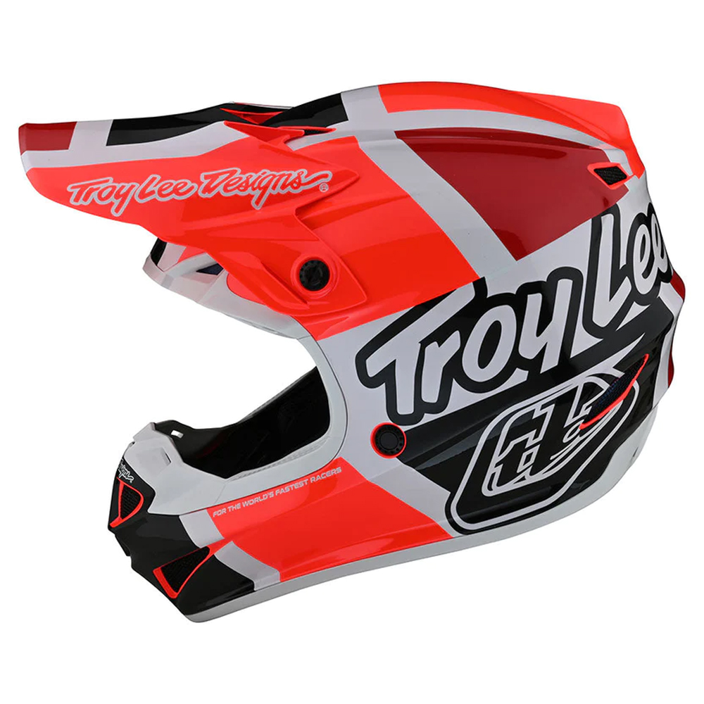 Troy Lee Designs - Casque SE4 Polyacrylite Quattro Orange / Blanc / Charcoal / Rouge