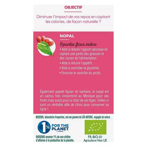 Biosens Organic Calorie Blocker - 40 Cápsulas Vegetais