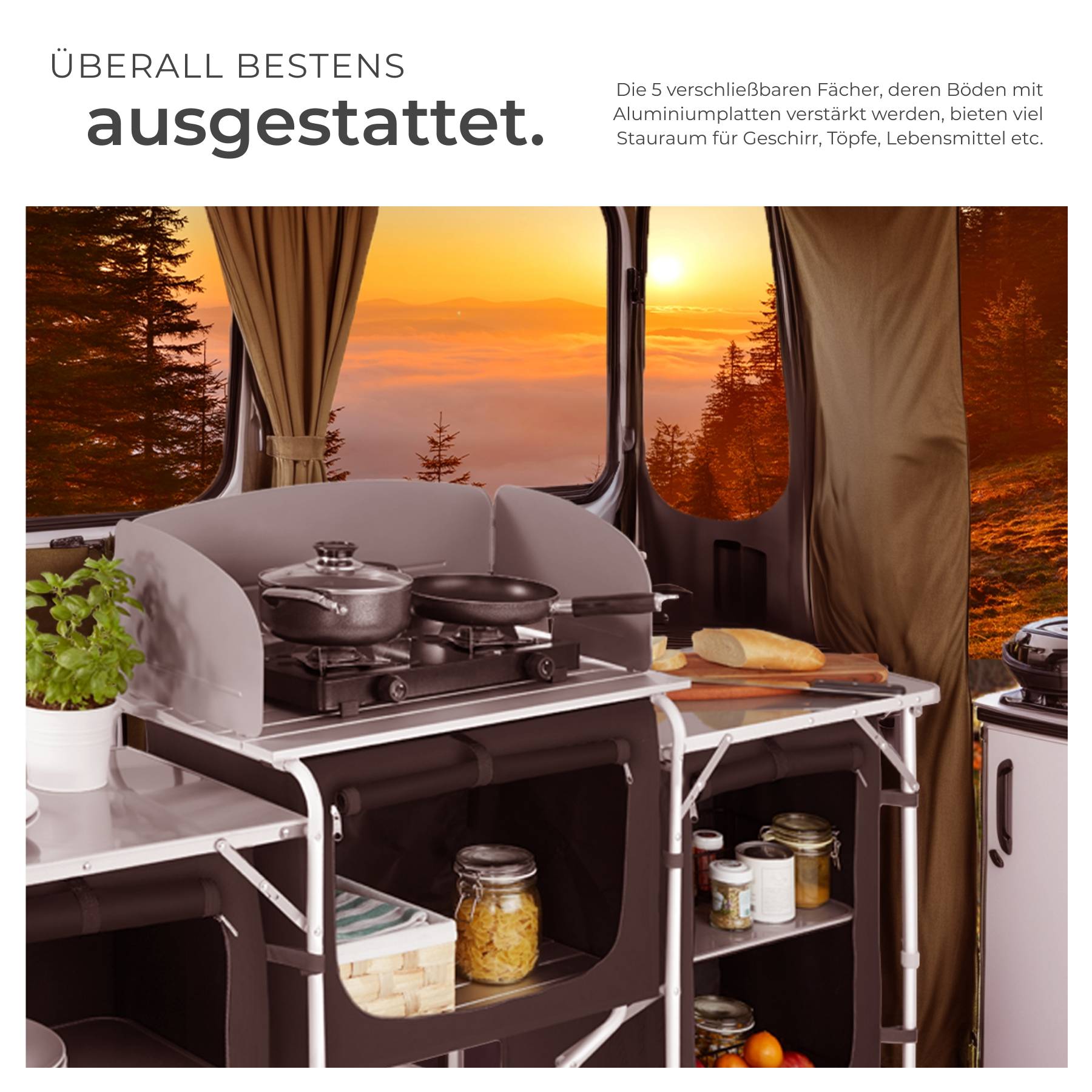 Campingküche XXL mit 5 Fächern