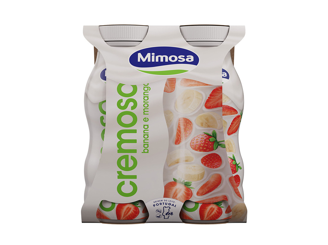IOGURTE MIMOSA LÍQUIDO CREMOSO BANANA E MORANGO 4X151ML