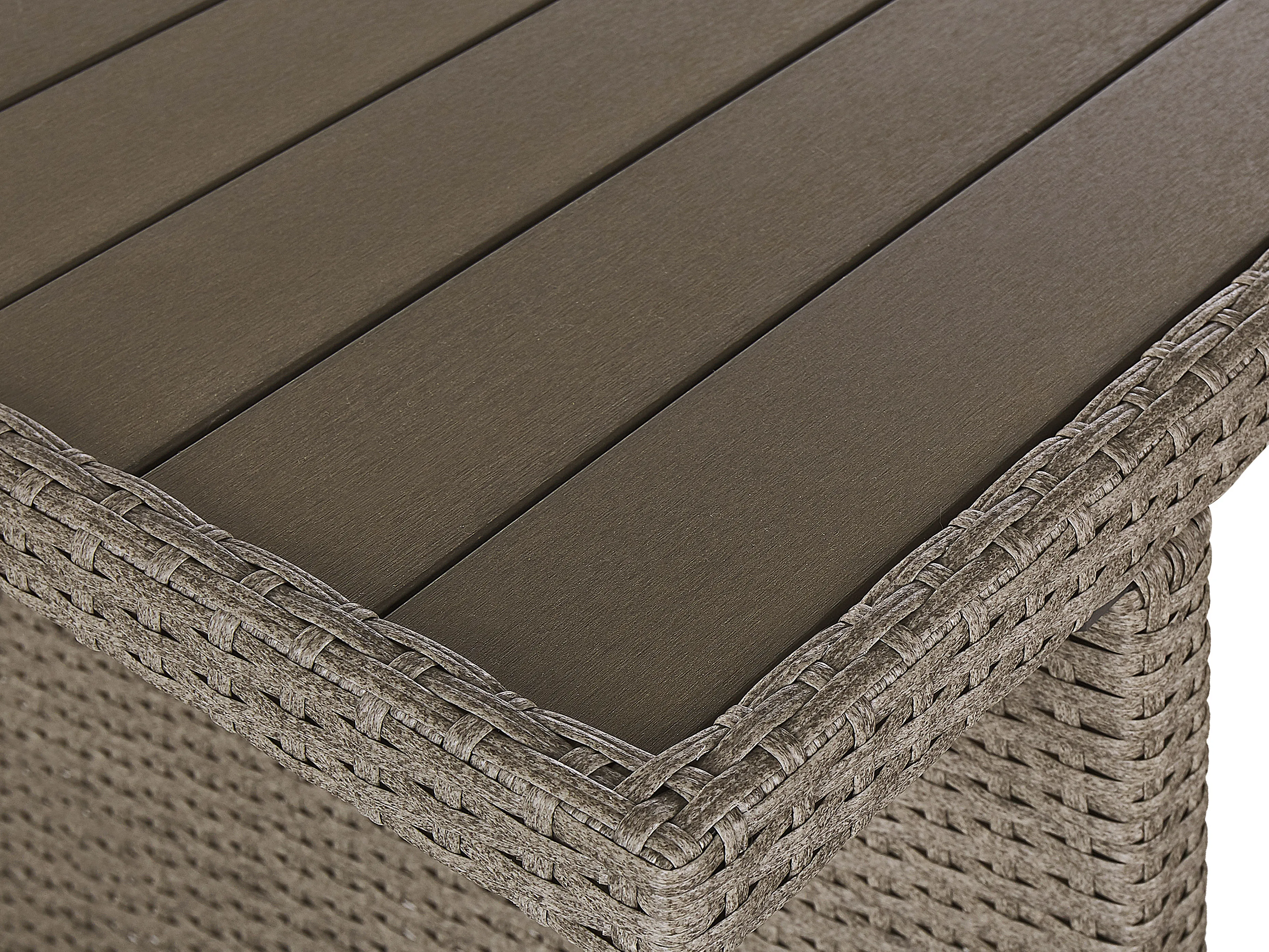 Loungeset met tafel en ottomaan 5-zits FONTI met kussens PE rotan Taupe