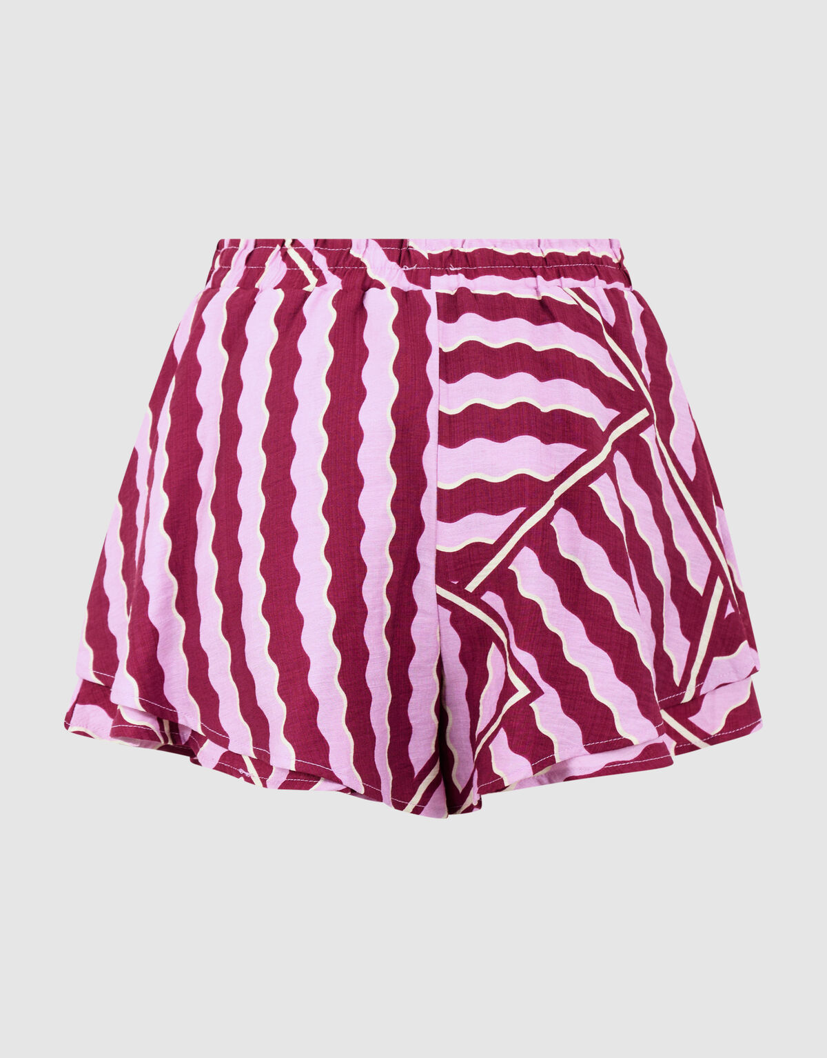 Wavy Printed Short Roze/Paars