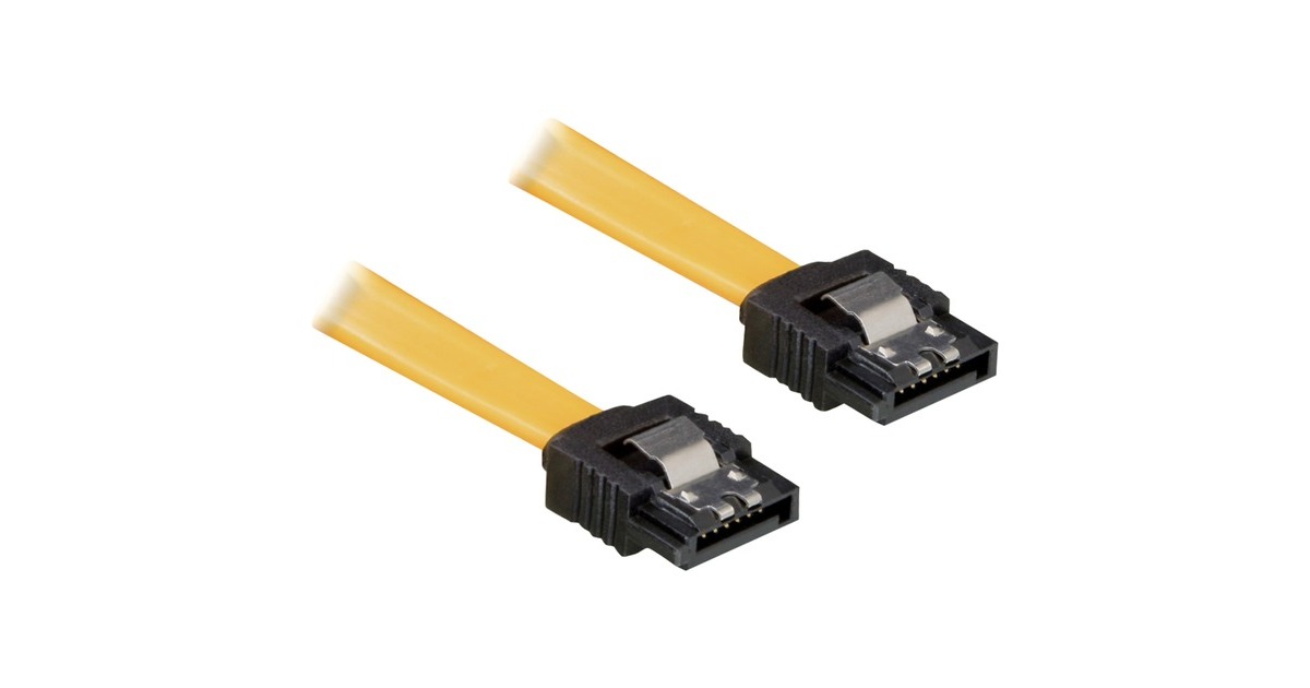 DeLOCKSATA kabel  (Geel, 0,3 meter)