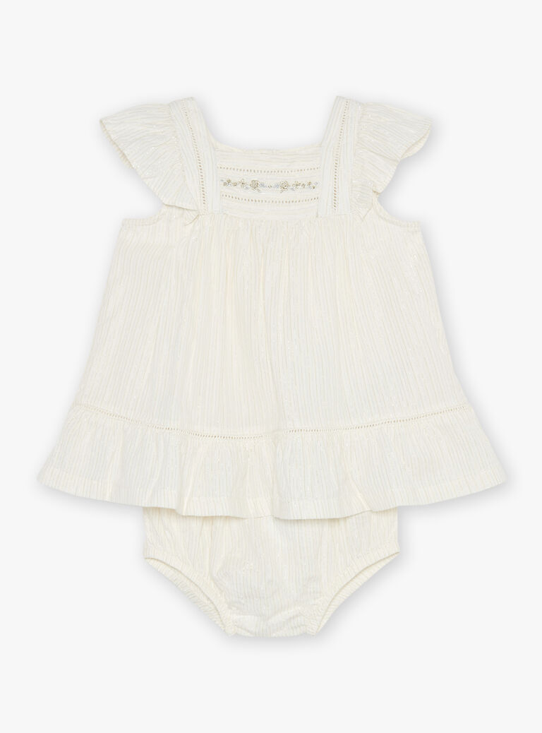Robe ivoire en popeline