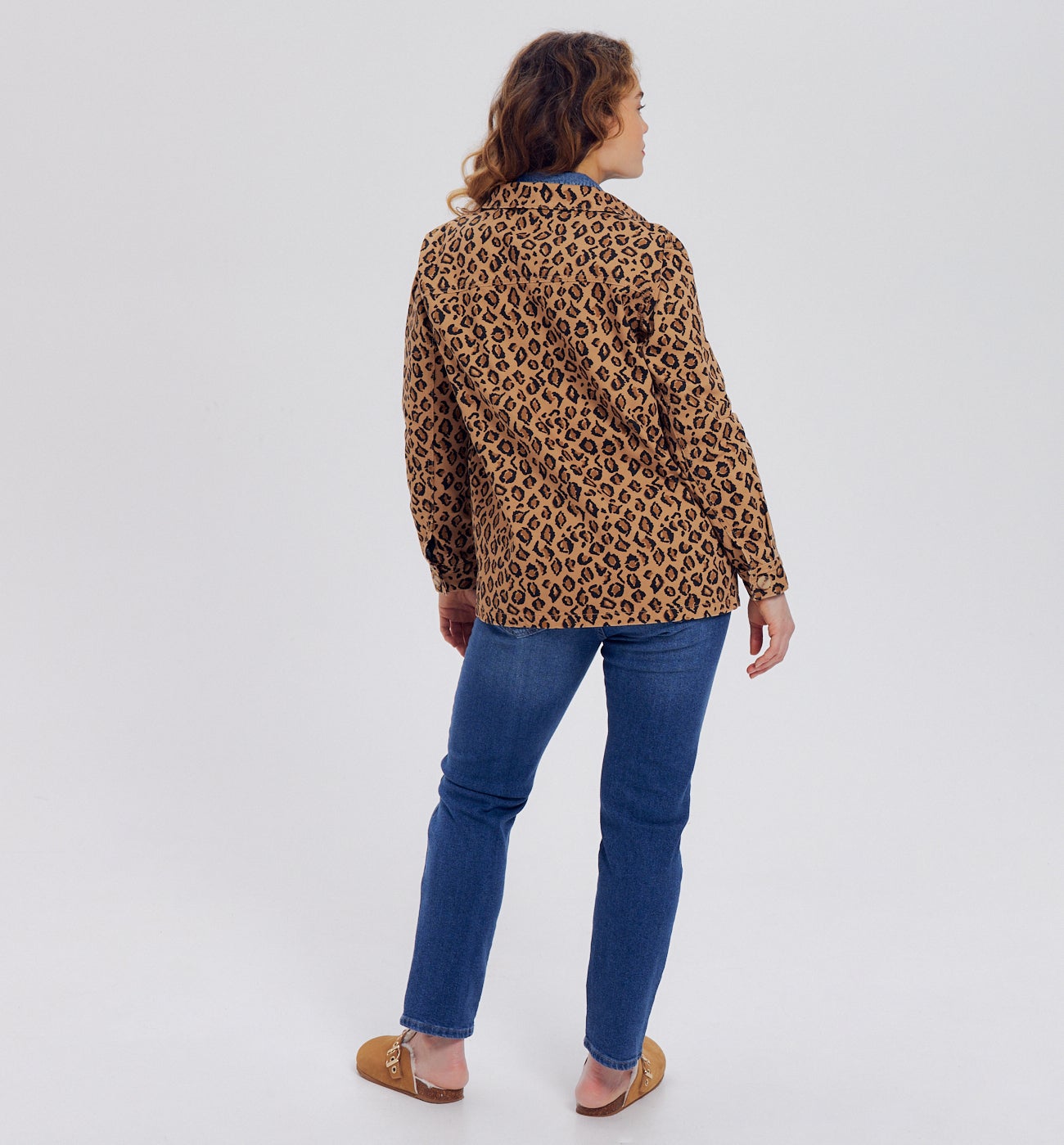 Veste surchemise léopard ALMA - Imprimé marron