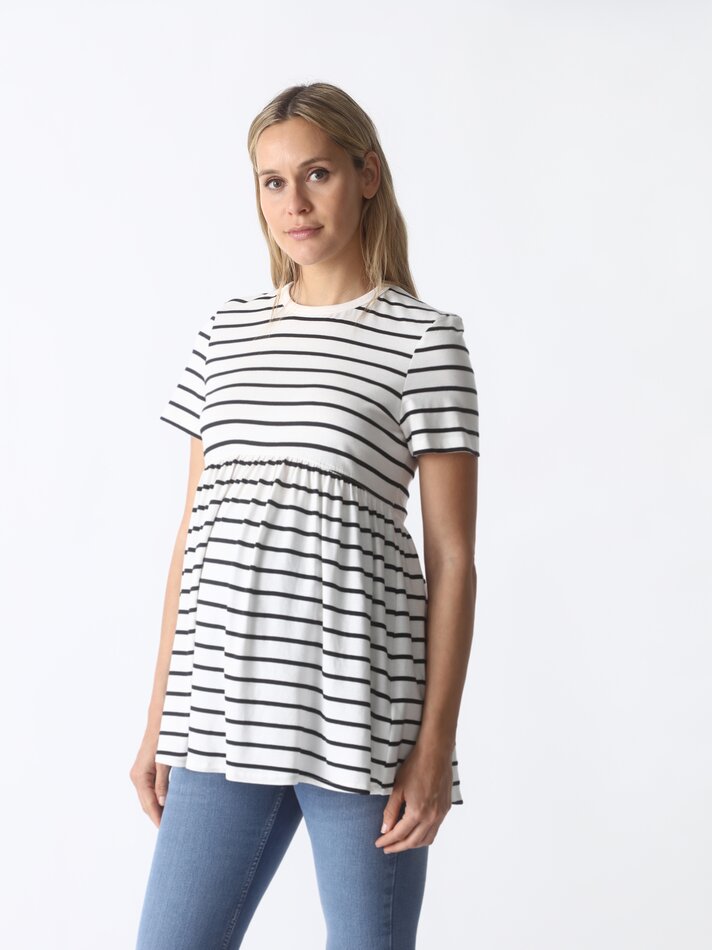 Camiseta de maternidade estampada - Azul/Branco