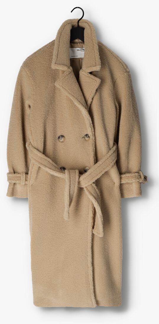SELECTED FEMME zand selected femme mantel betty teddy coat