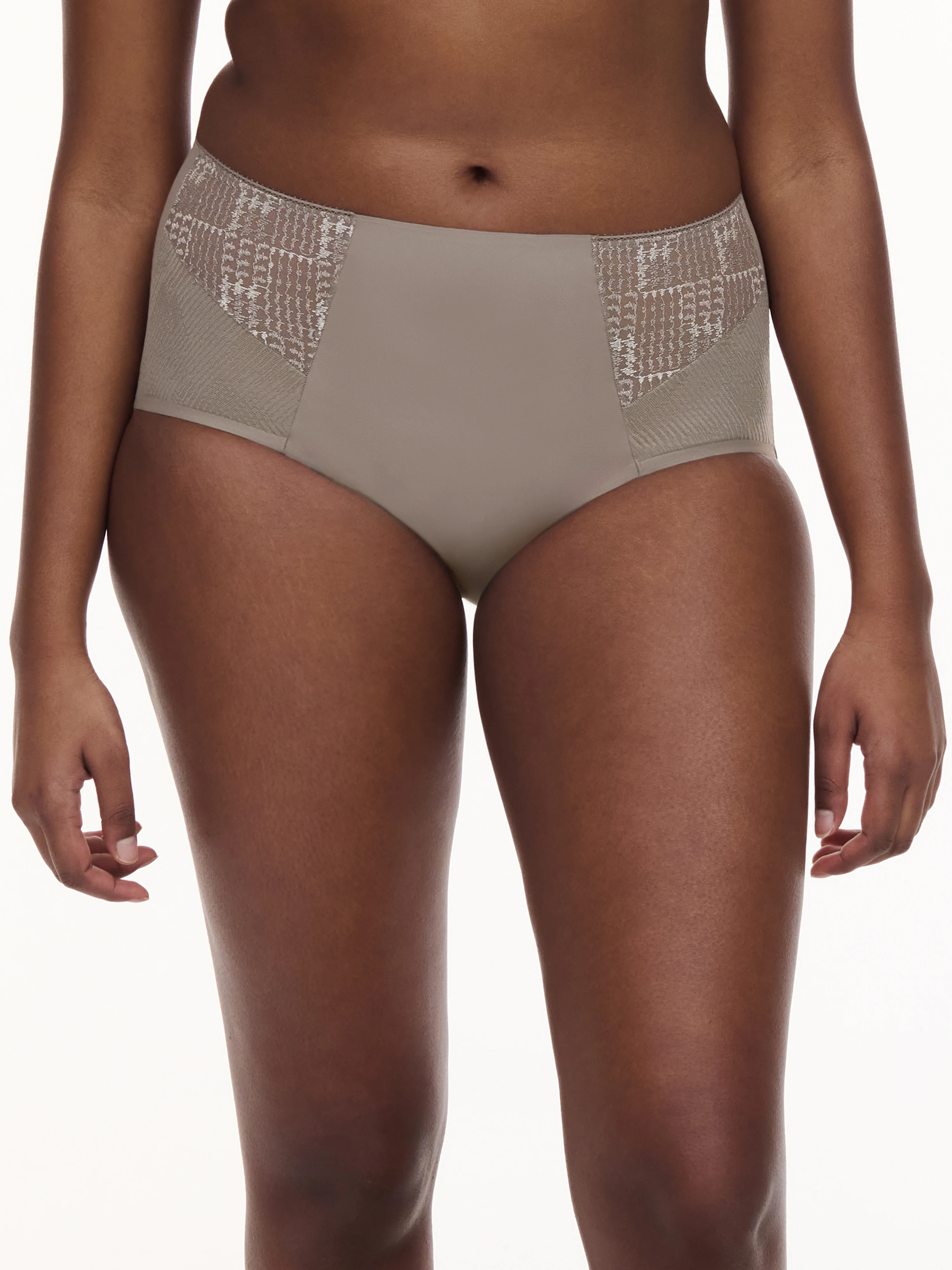 INTRIGUE - Culotte taille haute broderie | Gris