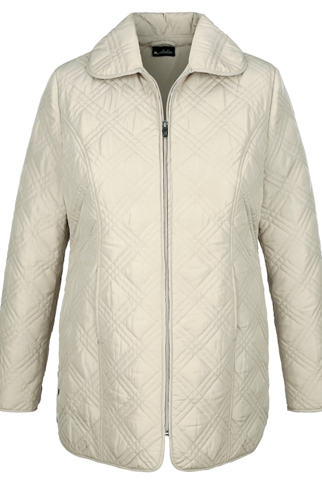 Steppjacke, figurumspielend, Hemdkragen, Langarm