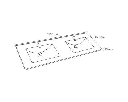 Verschil dubbele wastafel Providence 120 cm wit 36.011.55