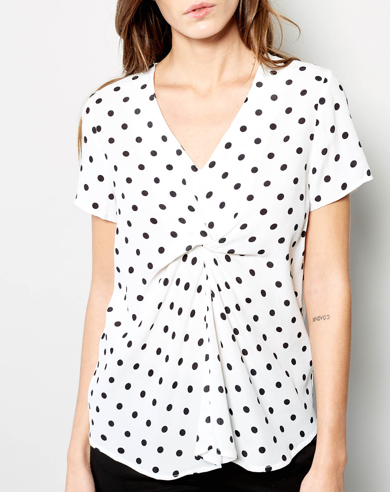 Karl Marc John Top Turquesa à pois blanc