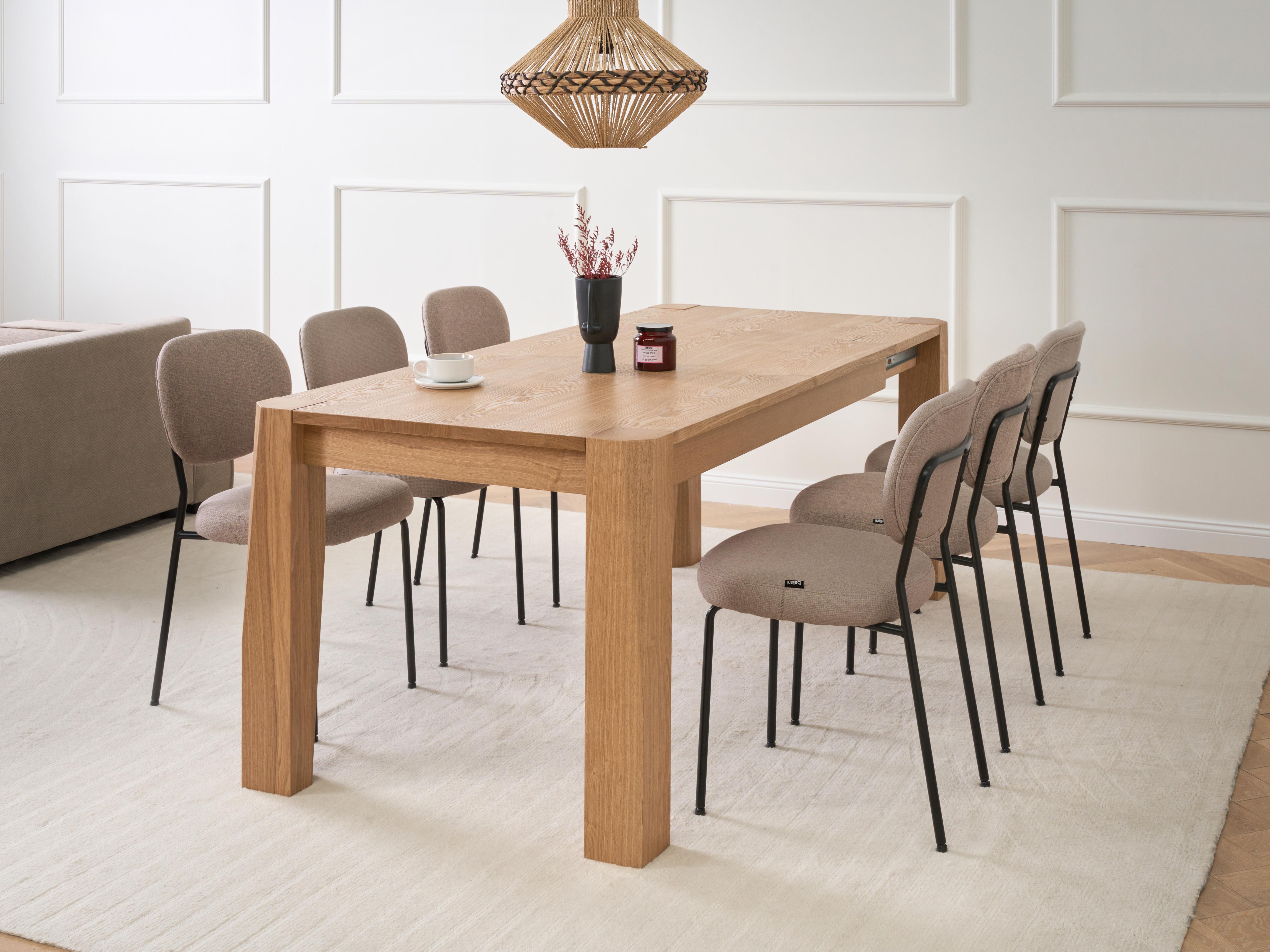 Eettafel uitschuifbaar MISSION Licht essenhout 90 cm 160/200 cm