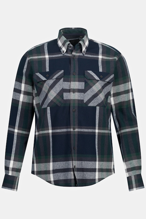 Karo-Flanellhemd, Langarm, Buttondown-Kragen, Modern Fit