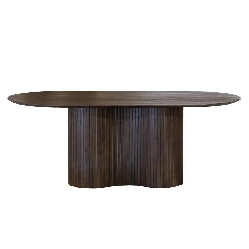 Eettafel Ovaal 240cm - Donkerbruin - Hout - Tafel Ava