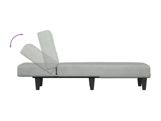 Prolenta Premium - Chaise longue gris clair velours