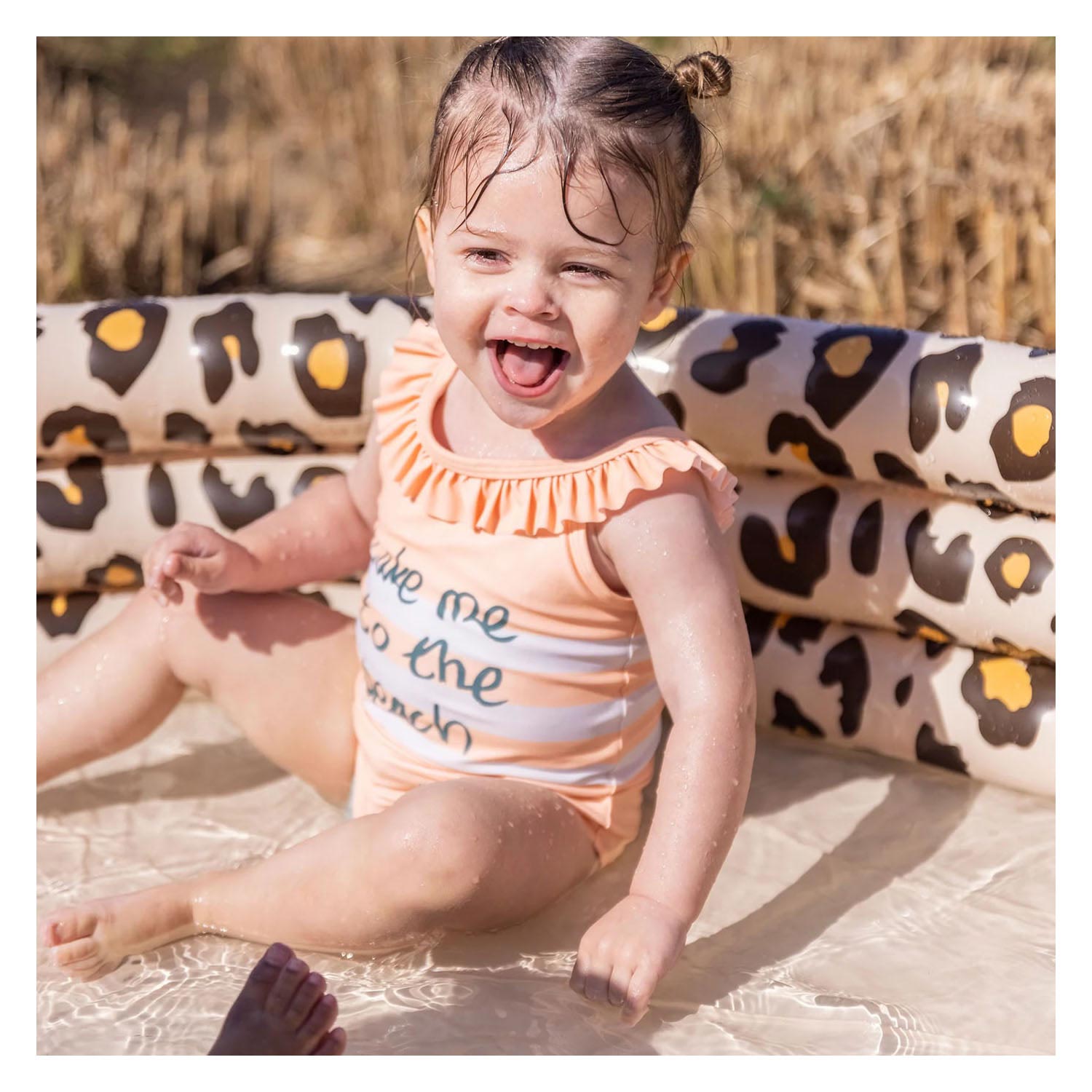 Kinderzwembad Beige Panterprint, 150cm