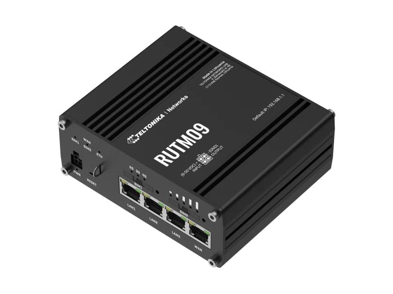 Teltonika LTE-Industrierouter RUTM09 LTE Cat 6 Router für industrielle Anwendungen mit Dual-SIM, GNSS und erweiterten Sicherheitsfunktionen